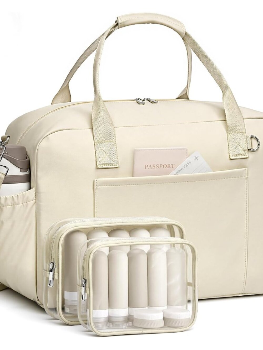 3Pcs Weekender Bags For Women, Carry On Bag, Overnight Bag
